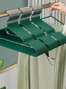 5pcs/10pcs Black Non-Slip Heavy-Duty Hangers, Bedroom Supplies, Storage Supplies, - Easy To Hang, Space-Saving Design, Suitable For Wardrobe, Spring Tops, Autumn Pants, Autumn Coats,