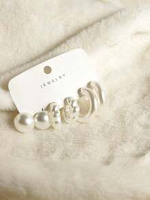 2-6-12-18件/套时尚耳环套装，CCB材质C形环状耳环和水滴耳钉套装，适合女性日常佩戴 - CCB耳飾套裝 - 查看 10