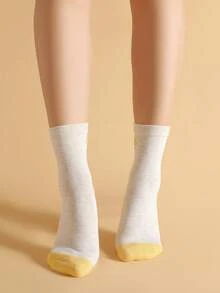 2 双女式雏菊和向日葵印花袜子，适合秋季日常穿着