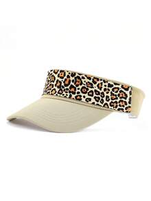 1pc Women's Fashionable Personalized Patchwork Leopard Print Visor Cap, Casual Sun Protection Hat - Women's Hollow Hat - View 10