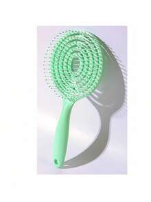 1支糖果色圆梳，颜色可选：绿色、粉色、橙色、蓝色、黄色、紫色，ABS塑料材质，多功能梳子，适合所有季节，适用于普通发质或打结发型；非常适合理发店、沙龙和家庭使用，是度假旅行的必备品，夏季必备，多种颜色可选。