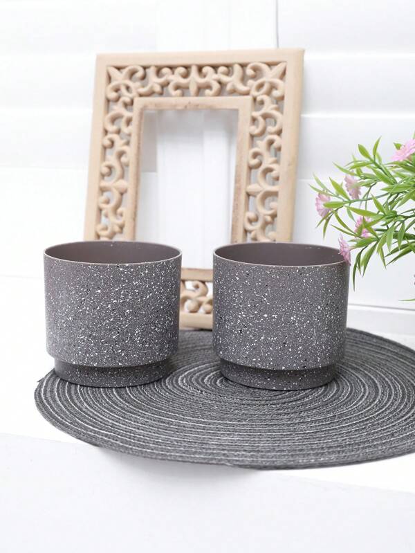 2/3PCS 3.5-Inch (H) Plastic Planter Pot For Home Garden Balcony Flowers Green Plant Planter