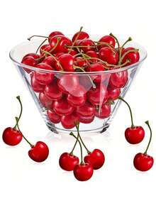 10pcs Artificial Cherry, Faux Cherries For Home Party, Desktop Decor, Birthday, Fruit Party Decoration, Scene Setting, Graduation Ceremony, Room Home Decor, Holiday Celebration, Theme Party, Photography Props Christmas Decorations Room Decor Christmas