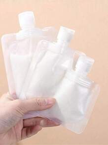 1/5/10 Piezas Juego de bolsas planas recargables para viaje para dispensar champú, lociones y cosméticos de 30ml/50ml/100ml. Organizador de viaje adecuado para el cuidado de la piel, apto para el hogar, vacaciones, días festivos, estilo bohemio