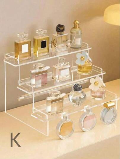 Acrylic Ladder Display Stand, Trapezoidal Display Stand, Home Storage Display Stand Jewelry Cosmetics Display Stand, Multi-Layer Organizer Transparent Display Stand Cake Stand Perfume Rack