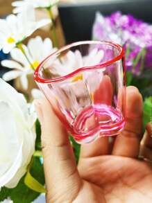 8pcs-Pink Plastic Spirits Glasses Set, Heart Shaped Spirits Glasses Set Plastic Spirits Glasses With Heavy Duty Base, Spirits Glasses For Whiskey, Tequila, Spirits Valentine's Day, Bachelor Party