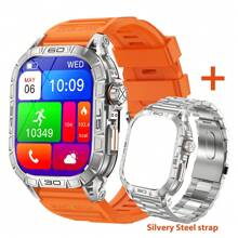EIGIIS Reloj inteligente para hombres con brújula (responder/marcar llamada) pantalla AMOLED siempre activa de 1.96", reloj inteligente resistente para exteriores con monitoreo de sueño, monitor de actividad física para Android e iOS