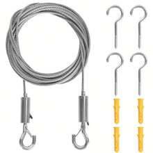 236.22-Inch Stainless Steel Wire Cable Kit, Multi-Purpose Kit For Curtain Rod, Clothesline, Tents, Climbing Plants, Shower Curtain, 2mm Thickness Curtains Home Decor Room Decor
