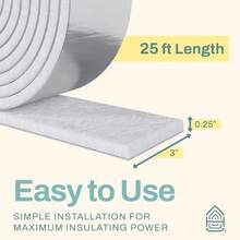 Rollo de envoltura aislante de fibra cerámica para tubería de agua exterior Home Intuition de 3"*25'- Cinta aislante para tubería resistente hasta 2300°F para envolver tuberías calentadas en el exterior - 1 - Ver 5