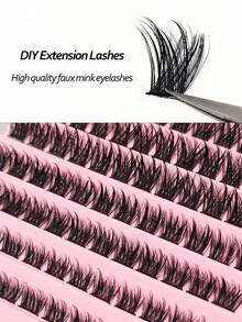 Asiteo 120pcs D-Curl Individual False Eyelashes, DIY Lashes, Fluffy Soft Lightweight, Comfortable Wear, Suitable For Beginners To DIY Eye Makeup At Home - Black - View 4