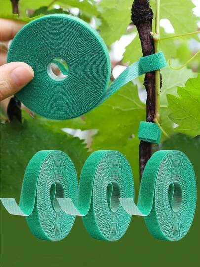 1/2/3/5 Rolls Of Cutting Self-Adhesive Hook And Loop Zip Ties, Green Plant Styling And Power Cord Data Cable Bundling Storage Reusable Zip Tie Artifact