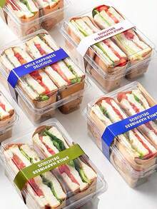 Kraft Paper Sandwich Packaging Box, Takeout Lunch Box For Sandwich, No Sticker - Transparent - View 4