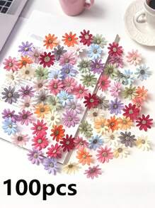 100pcs Artificial Silk Flower Decor Accessories For Headpieces, Wedding Corsage DIY Crafts