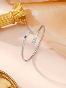 Minimalist Fashion Open Bangle Bracelet, Suitable For Daily Wear - 1 Silver Bracelet - View 1