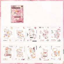 20 Sheets Floral Dream Sticker Book - Dual-Material PET & Washi Stickers, Vibrant Flower Designs For DIY Journal, Scrapbook, Laptop, Water Bottle & Skateboard, Matte Finish, Self-Adhesive, Scrapbook Stickers