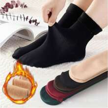 Kit 03 Meias Grossas De Lã Térmicas Flexíveis Coloridas Femininas De Inverno Lisa
