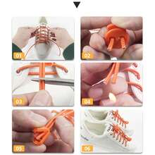 1 par de cordones elásticos tipo slouchy con hebilla, cordones sin atar estirables de 3mm de ancho - 20 grises gratis - Ver 4