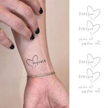 2 件/套临时纹身贴纸，创意豹纹、星星、荆棘心、“So What”字样，大胆逼真的人体艺术设计，防水防汗，持续 5-12 天，理想的礼物