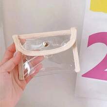 2 Stück transparente Clutch Klappe - Stilvolle, leichte, vielseitig einsetzbare Taschen für Schlüssel und kleine Utensilien - Perfekt für den täglichen Gebrauch, Reisen oder als Geschenk, Make-up-Tasche, Schlüsselband, Kartenetui, Plastikgeldbörse, transparente Geldbörse für Frauen, Mini-Geldbörse, Portemonnaie, Münzbörse