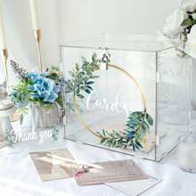 Caja de tarjetas de acrílico transparente con cerradura, portador de tarjetas de recepción de boda, caja para tarjetas de regalo con soporte para decoración de bodas, aniversarios, cumpleaños y graduaciones