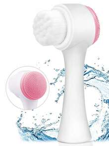 1pc Soft Silicone Facial Cleansing Brush, 2 In 1 Face Cleaning Brush, Facial Exfoliating Pore Deep Cleansing Brush, Double-Sided Manual Massage Deep Clean Pores Face Brush, For Massaging, Skincare Makeup Removal, Beauty Skin Care Tools, Facial Cleaning Tools, Personal Care And Cleaning Tools, Bathroom Gadget, Bathroom Accessories - Multicolor - View 1