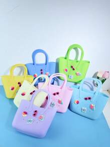 1 Pezzo Nuova Decorazione Vita Marina Borsa Tote In Silicone Cava, Borsa Genitore-Bambino Fai Da Te, Borsa Telefonica Forata, Borsa Da Spiaggia, Borsa A Mano, Borsa Maternità, Adatta Per Uscite