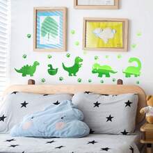 夜光恐龙爪印墙贴 - 自粘可移除PVC贴纸，适用于儿童卧室、游戏室、客厅天花板装饰、婴儿房、女孩房装饰、婴儿用品、装饰品 - 牆藝 - 查看 5