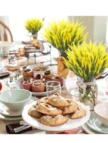 4/10pcs Artificial Simulated Plants Grass For Christmas Decoration, UV-Resistant Garden Decor, Christmas Ornaments, Room Decor, Bedroom Decor, Wall Decor, Plastic Fake Flowers Green Plant, Home Decor, Bathroom Decor Artificial Fern Plant Ivy Green Wall Plants, Home Garden Wedding Party Halloween Decor, Indoor Outdoor Decoration, Festival Decor Artificial Decorative Fake Plants - Multicolor - View 7