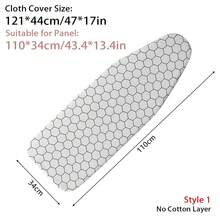 1 pieza Funda universal para tabla de planchar con borde elástico, resistente a las manchas, acolchado grueso de algodón, protección contra el calor de la plancha, funda para la mesa de planchar - Blanco y Negro - Ver 16