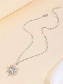 1 stuk uniek ontwerp mode kristallen maan, zon, ster hanger ketting, elegante veelzijdige kraag ketting, geschikt voor vrouwen voor dagelijks gebruik en feestaccessoires, cadeau
