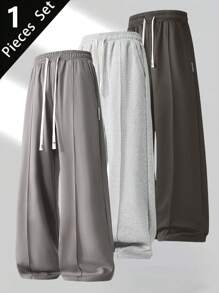 1 Stück Herren Jogginghose mit Kordelzug in weitem Schnitt, Loose Lässig Sporthose, Frühling/Sommer