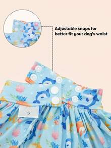 1 Set Bikini de baño para perros, traje de baño de verano para cachorros, atuendo de playa para gatos - Celeste - Ver 4