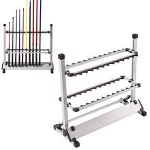 Fishing Rod Holders With Adjustable Height, Aluminum Alloy Vertical Rack For 24 Rods, Space-Saving Storage Solution For Home And Commercial Use - Black - View 2