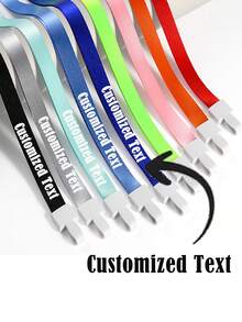 100pcs/50pcs/10pcs/1pc Customizable Content ID Badge Lanyards, Available In Multiple Colors, Customizable ID Badge Lanyards, Customizable Neck Strap Keychains, Lanyards With Detachable Clips, Customizable ID Badge Lanyards - Pink - View 2