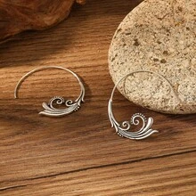 1 Pair Creative Fashion Cloud Wave Design Earrings - Silver - View 1