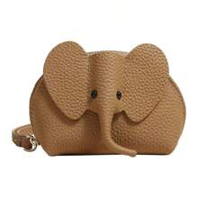 1pc Korean Luxury Soft PU Leather Elephant Wallet, Women Card Holder Keychain Pouch, Lipstick Organizer Pendant, Cute Elephant Zipper Coin Purse, Fresh Small Compact Coin Wallet, Storage Essential