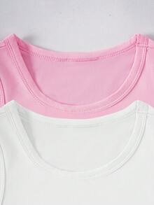 Customize 2 Pieces Set Of Plus Size Sports Short Tops, Custom Women's Graphic T-Shirts, Add Photos (Selfie/Landscape/Family Photos/Friends/Couple Photos/Patterns/Pets, Etc.), Design Your Own Personalized Printed Tops As Gifts For Girlfriends, Couple Dating Tops, Etc. - Multicolor - View 5