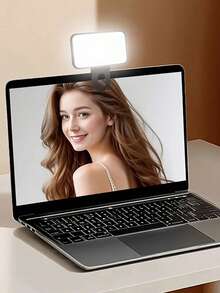 1pc USB Rechargeable LED Clip Light, 3 Lighting Modes, USB & Battery Dual Power, Suitable For IPhone 15/14/13/12/11 Pro Xs, A72/A71/A52/A51, For Phone, Camera Fill Light, Photo/Video Shooting, Zoom Meetings, Clip Design, Dimmable, Front & Back Clips - Multicolor - View 9