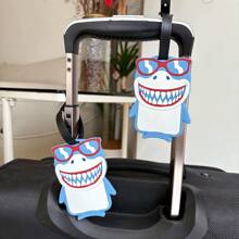 1pc Shark Pattern Luggage Tag, Baggage Travel Identification Card, Random Style, Suitable For Men And Women