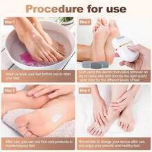 1 pieza Amoladora eléctrica recargable para pies, con 3 cabezales de molienda reemplazables, cabezal de molienda grueso adecuado para pulir piel gruesa, recargable por USB, portátil y fácil de usar, cuidado de la piel, adecuado para piel seca y agrietada