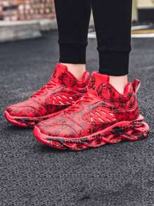 Scarpe sportive casual per adolescenti/giovani, adatte per scuola, sport, basket, corsa, con motivo asimmetrico in graffiti e mimetismo, colorate, suola antiscivolo e resistente all'usura, giovanili ed energiche