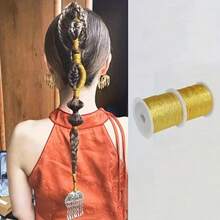 1pc 6 Strands, Golden And Silvery Silk Thread Strand Symphony Handmade Rope, Bracelet Necklace Braided Rope, Winding Thread, Ring Thread, DIY Jewelry Material