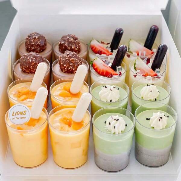 100/60/30/10 pièces Tasse en plastique transparent de 100 ml, coupe à pudding, gelée, glace et dessert. Coupe à pudding et glace transparente pour fête, mariage, restauration. Contenant alimentaire mini dessert apéritif, pour fêtes, mariages, restauration, glace, pudding et contenants alimentaires, fournitures de cuisine