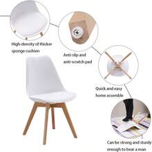 Homcasa Dining Table And Chairs Set Modern Compact Round Kitchen Table 2 Retro Lorenzo Chairs With Solid Wood Legs For Home Office Lounge White - White - View 3