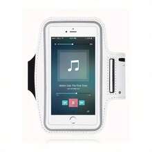 适用于 5-7 英寸手机的触摸屏臂带 - 轻质反光运动手机支架，配有可调节肩带，适合跑步、骑自行车、健身房锻炼 - 纤薄设计，兼容 Apple 和 Android