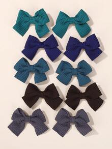 bilicaca 10Pcs/Set New Cute Ribbon Bowknot Hair Clips For Kids Handmade Baby Girls Hair Accessories - Multicolor - View 4