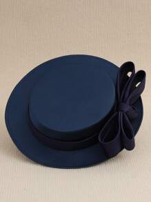 Women's Elegant Church Hat, French Fashion Hat, Bridal Mini Hat, British Style Hat, Lady's Fascinator Hat, Retro Hat, Bow Hat, Birthday Party Headdress, Party Dress Hat, Black Hat, Racing Hat, Formal Dress Hat, Large Hat