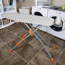 1 pieza Funda universal para tabla de planchar con borde elástico, resistente a las manchas, acolchado grueso de algodón, protección contra el calor de la plancha, funda para la mesa de planchar - Blanco y Negro - Ver 7