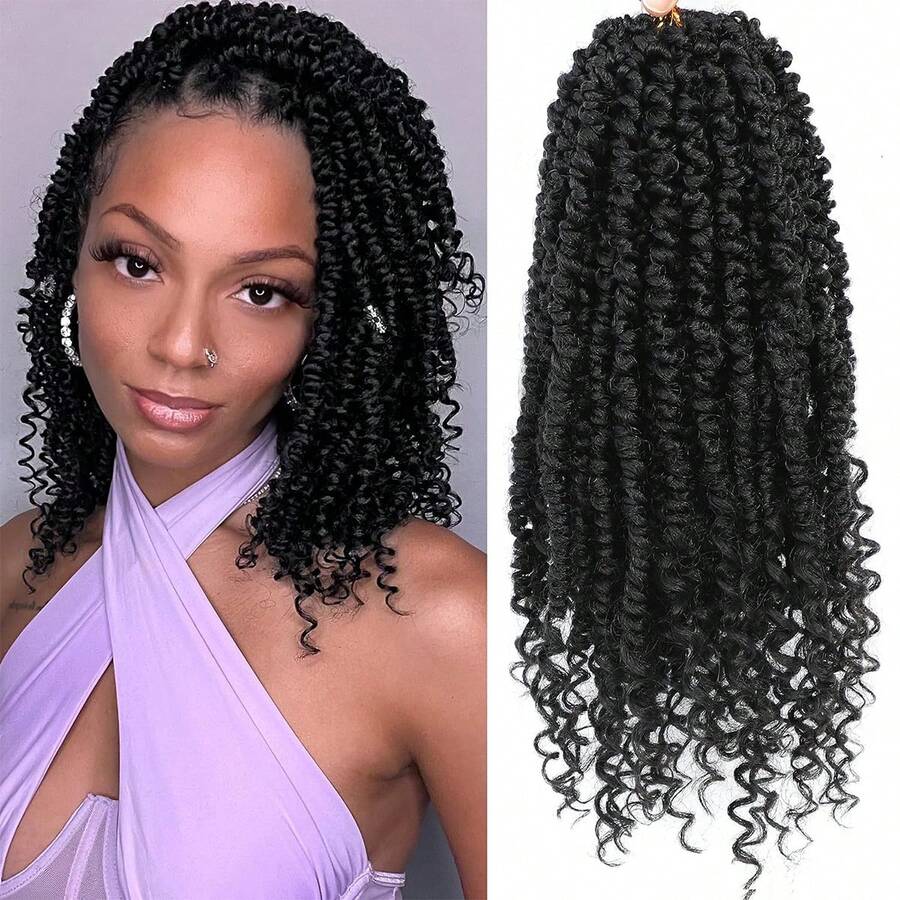 1-6 Packs Passion Twist Crochet Hair Pre Twisted Passion Twist Hair Bohemian Pre-Looped Crochet Braids - Multicolor - View 1