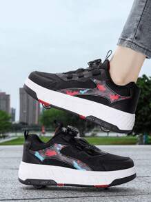 Children Roller Skate Shoes, 4 Wheels Sports Sneakers For Boys And Girls, Fashion Casual Inline Skates